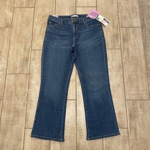 NWT Lee Jeans Women 16 S Blue Denim Slender Stretch Barely Bootcut Low on Waist